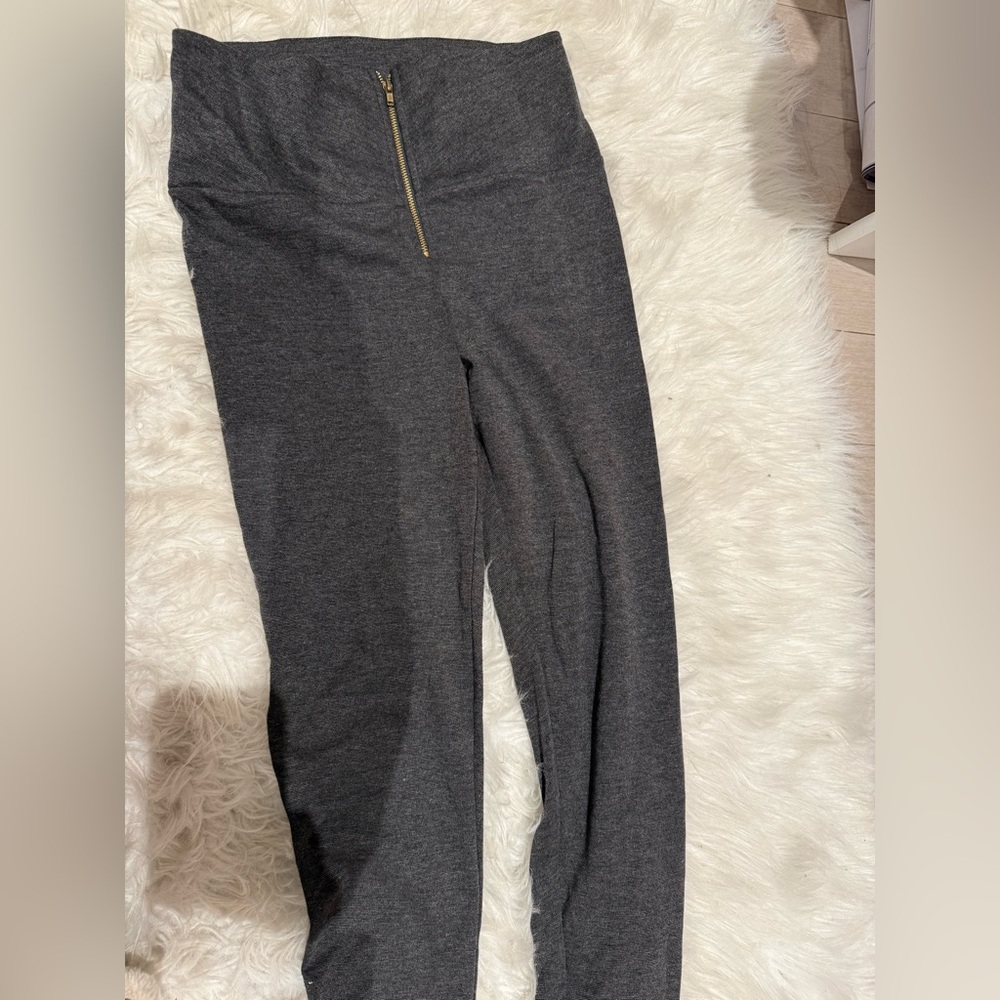 Grey Leggings with Zipper